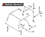 RBL1387SSS - For Defender Roll Cage - 90 Two-Door Station Wagon Without Bulkhead - 8 Point External Front Roll Cage with Internal Rear Cage