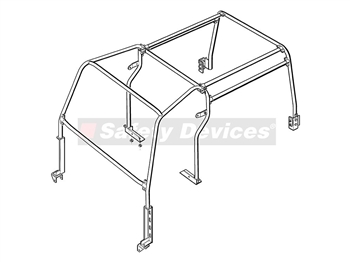 RBL1487SSS - Safety Devices Roll Cage for Defender 110 Station Wagon - 8-Point Multi-Point In eternal 'Half' Cage with External Front Legs