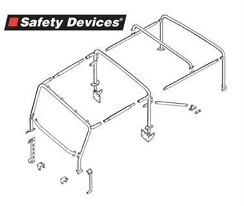 RBL1887SSS - Fits Defender Roll Cage - 90 Soft Top Roll Cage - Full External Multi-Point Bolt-in Roll Cage