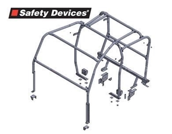RBL2057SSS - For Defender Roll Cage - 110 TD5 Double Cab Pick Up Roll Cage - 8 Point Front External and Rear Internal Bolt-in Roll Cage