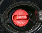 RFC447-RED - Anodised Red Fuel Filler Cap Cover Diesel For Land Rover and Range Rover Vehicles