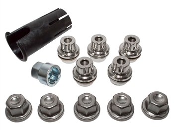 RRB100510SET - Alloy Wheel Locking Wheel Nut Set - Comes as a Set of Five Locking Nuts with One Locking Key For Discovery 2
