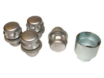 RRB500100G - OEM Set Of 4 Locking Nuts With Key For Alloy Wheels - Will Fit All For Range Rover from 2006, Range Rover Sport and Discovery 3 and 4