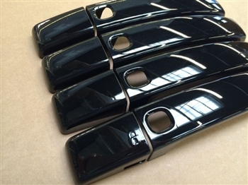 RRH386BLACK - Door Handle Covers In Gloss Black - With Button For Keyless Entry System For Range Rover Sport and Discovery 4