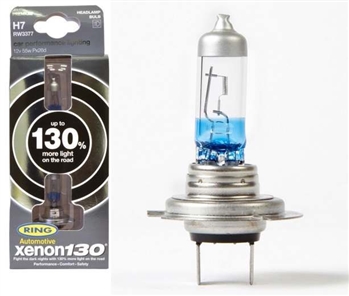 RW3377 - Xenon 130 H7 Headlamp Bulbs - 130% More Light - Pair - For Discovery 3 & 4, Range Rover Vogue, Sport and Freelander 2