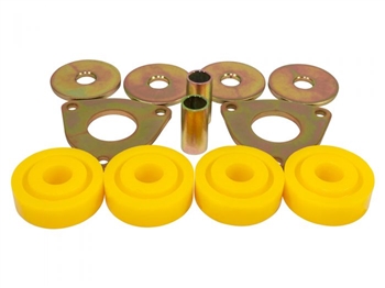 STC618PY-YELLOW.AM - Rear Radius Arm Bush Kit in Yellow - Triangle Plate and Polyurethane Bushes - For Defender, Discovery and Range Rover Classic