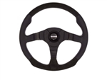 VDKFIGHT35BKL - Fits Defender Momo Dark Fighter Steering Wheel with Black Leather and Alcantara Suede Detailing - 350mm