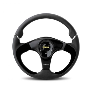 VNERO3500NE - Fits Defender Momo Nero 14" Steering Wheel with Black Gloss, Leather and Suade Styling