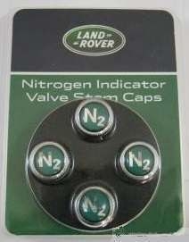 VPLFW0076 - Premium Dust Cap Covers - Set Of Four With N2 Nitrogen Indicator Cap - For Genuine Land Rover
