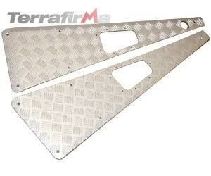 WTKIT01-LAH-A - For Defender Wing Top Chequer Plates in Satin / Silver Anodised (Aerial LHS)