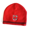 RED BEANIE W/SHIELD