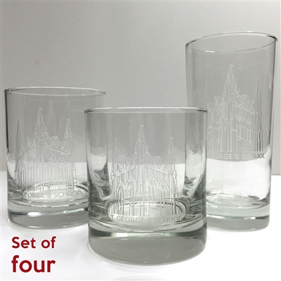 Etched Glasses with St. George's Chapel.