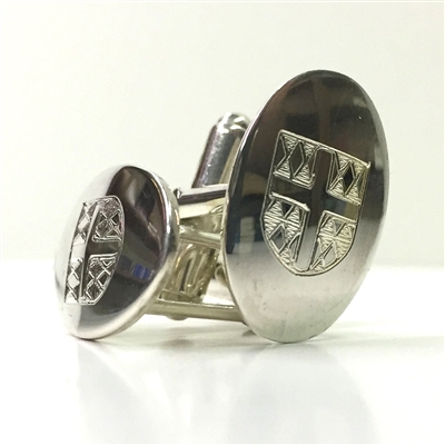 Sterling Silver Cuff Links with Shield Engraved