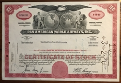 Pan Am Pan American World Airways Stock Certificate (Red)