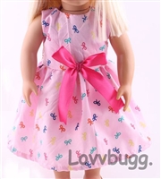 Pink Bows Dress for American Girl 18 inch or Bitty Baby Doll Clothes