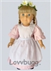 Lovvbugg Repro Kirsten Birthday Dress, Pinafore Crown for American Girl 18 inch Doll Clothes
