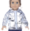 Silver Hoodie Jacket for 18 inch American Girl or Bitty Baby Born Doll Clothes