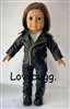 Biker Moto Harley-Style Black Leather Jacket Doll Clothes for American Girl or Boy 18 inch Doll Clothes