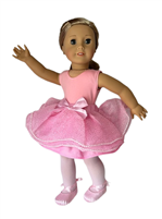 Complete Pink Ballet Costume for 18 inch American Girl Doll Clothes Tutu
