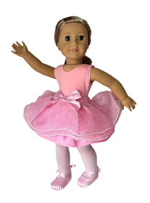 Complete Pink Ballet Costume for 18 inch American Girl Doll Clothes Tutu
