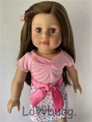 Multi Dots Skirt Set with Hair Clip for American Girl 18 inch or Baby Doll Clothes