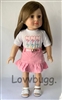 NY Girl Pink Skirt Set for American Girl 18 inch or Bitty Baby Born Doll Clothes