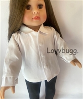 White Woven Dress Shirt for American Girl or Boy 18 inch School Uniform Doll Clothes