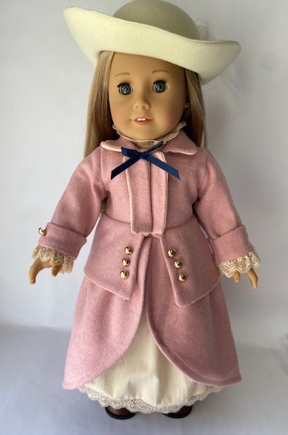 Pink Riding Habit with Hat for Colonial Elizabeth 18 inch American Girl Doll