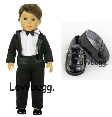 Tuxedo Cummerbund and Shoes for American Girl or Boy 18 inch Doll Clothes