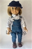 Overalls Outfit Repro with Shirt, Pants and Hat for Kit 18 inch American Girl Doll Clothes