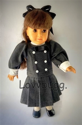 Lovvbugg Victorian School Dress Bow Repro for American Girl 18 inch Samantha Doll Clothes