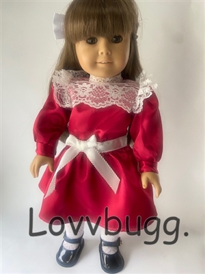 Lovvbugg Repro Samantha Christmas Holiday Dress for  American Girl 18 inch Doll Clothes