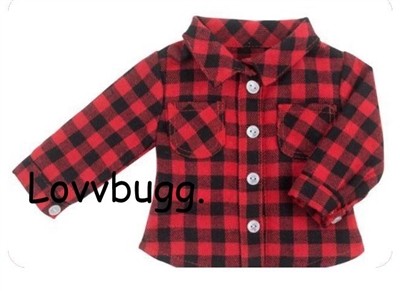 Buffalo Plaid Shirt for American Girl or Boy Logan 18 inch or Baby Doll Clothes