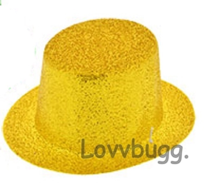 Gold Glitter Hat for Wellie Wishers 14.5 inch Doll Dance Costume Accessory