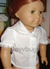 White Blouse with Lace for  18 inch American Girl or Baby Doll Clothes