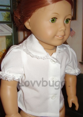 White Blouse with Lace for  18 inch American Girl or Baby Doll Clothes