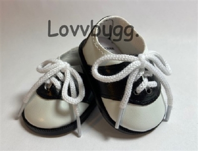Perfect Black and White Saddle Shoes for American Girl 18 inch or Baby Dolls