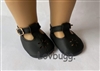 Black Mary Janes with Flower Doll Shoes for American Girl Boy Baby Doll Clothes