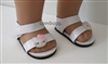 Lovvbugg White Hello Kitty with Pink Bow Sandals for American Girl 18 inch or Bitty Baby Born Doll Shoes