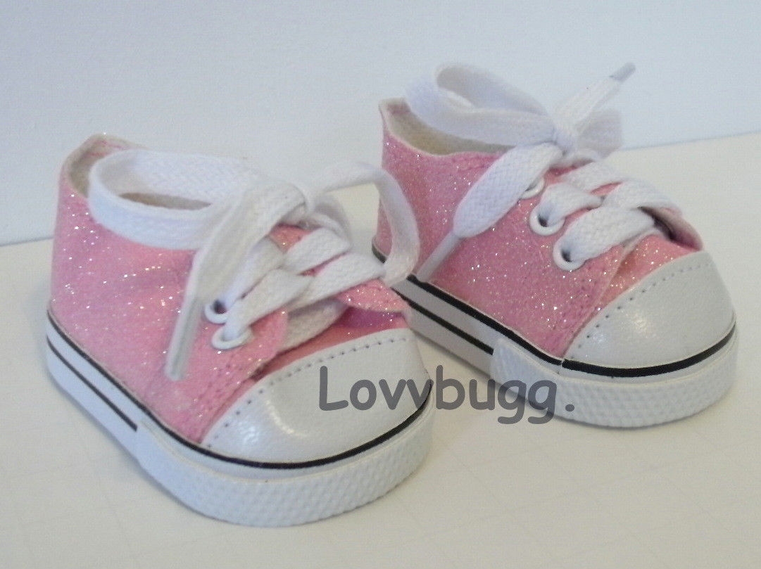 Pink Sparkly Sneakers 18 inch American Girl /Baby Doll Shoes