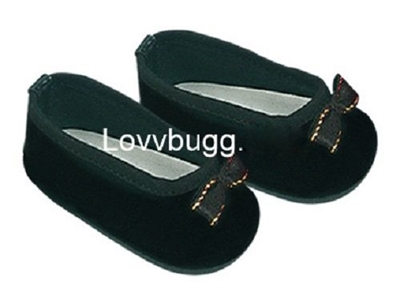 Black Velvet Bow Flats