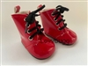 Red Boots Black Laces Pioneer Kirsten for American Girl 18 inch or Baby Doll Shoes