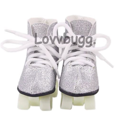 Silver Glitter Roller Skates