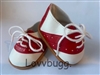 Red Saddle Shoes Tan Soles for American Girl Molly, Maryellen, Kit 18 inch or Bitty Baby Dolls