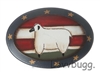 Primitive Style Tray Platter Sheep & Flag Design for 18 inch Doll Tea Party Accessory