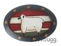 Primitive Americana Style Tray Flag/Sheep for American Girl 18 inch Doll Kirsten, Addy Tea Party Set Accessory