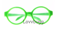 Lime Green Round Frame Eyeglasses Encanto for American Girl 18 inch or Bitty Baby Born BJD Doll Encanto Accessory