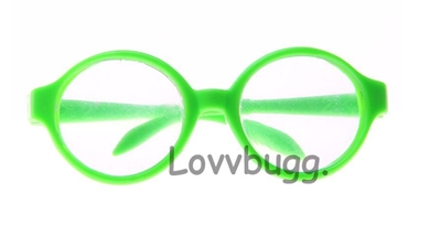 Lime Green Round Frame Glasses for American Girl 18 inch Doll Encanto Costume Accessory