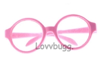 Pink Plastic Round Frame Eyeglasses for American Girl 18 inch or Baby BJD Doll Accessory
