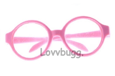 Pink Plastic Round Frame Glasses for American Girl Doll 18 inch Accessory